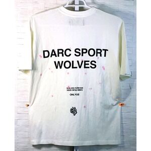 Darc Sport Wolves Premium‎ Oversized Mens Tee Cherry Blossom In Cream Size Small
